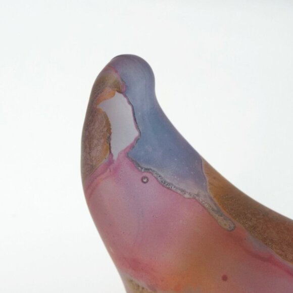 Rueven Nouveau Art Glass Hand Painted Satin Swan Figurine Paperweight - Picture 12 of 12